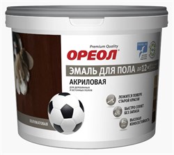 Эмаль ОРЕОЛ для пола акриловая полуматовая красно-коричневая 2,3кг 32347-06 - фото 78566