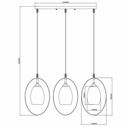 Светильник RIVOLI Letiz подвесной 3xE27 40Вт модерн 9012-203 - фото 78658