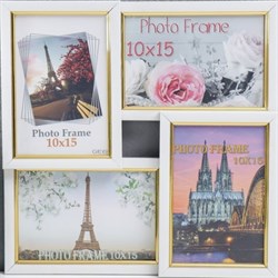 Фоторамка 29*29см на 4 фото 10*15см белая 3573197 - фото 79314