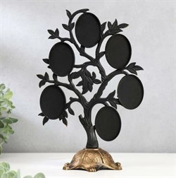 Фоторамка Дерево с плодами пластик на 6 фото 4,5*3см тёмное золото 26,5*19,5*11см 3930137 - фото 79320