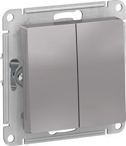 Выключатель AtlasDesign 2-кл.сх5а, 10АХ, механизм АЛЮМ ATN000351 - фото 79844
