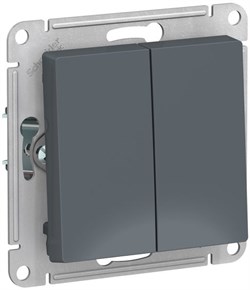 Выключатель WESSEN AtlasDesign 2-кл., сх5, 10АХ, механизм грифель ATN000751 - фото 79869
