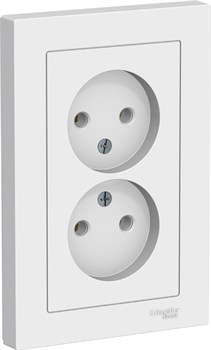 Розетка AtlasDesign дв. без з/к 16А, в сб, белая ATN000120 - фото 80006