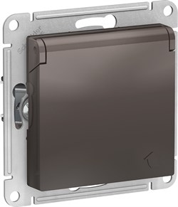 Розетка AtlasDesign з/к со шт крыш, 16А, IP20, мех мокко ATN000646 - фото 80016