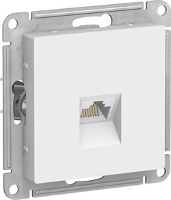 Розетка AtlasDesign комп.RJ45, кат. 5Е мех.анизм, белая ATN000183 - фото 80017