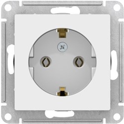 Розетка AtlasDesign с з/к 16А, механизм, белая ATN000143 - фото 80021