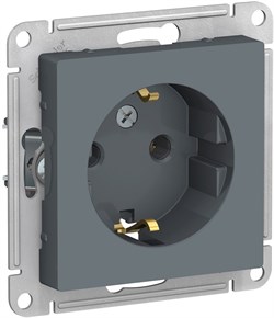 Розетка WESSEN AtlasDesign з/к со шт, 16А, мех грифель ATN000745 - фото 80034