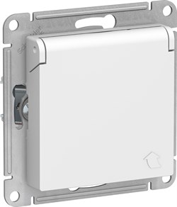 Розетка AtlasDesign з/к со шт крыш, 16А, IP20, мех белая ATN000146 - фото 80073
