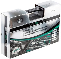 Набор инструментов STELS CRV 1/2, 1/4 пластик.кейс 82 предмета 14105 - фото 80154