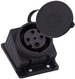 Розетка наружной установки наклонная трехфазная 3Р+Е 3*32А 380V 332-0100-202 - фото 80429