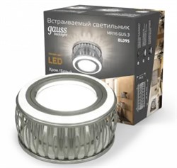 Светильник Gauss BackLight BL095 Кругл. Хром/Белый, Gu5.3, 3W, LED 3000K 1/30 - фото 80655