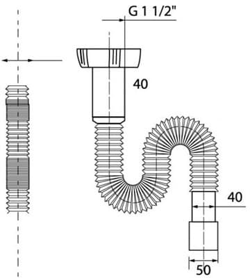Труба гофрированная 1 1/2 40/50мм-1200мм 30717995 (GT1145) - фото 8092