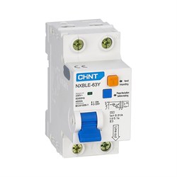 Диф. автомат CHINT NXBLE-63Y 1P+N 16А 30mA электронный тип AС, х-ка С 105542 - фото 80970