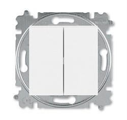 Выключатель ABB LEVIT 2-клавишный, белый/белый 2CHH590545A6003 - фото 80974