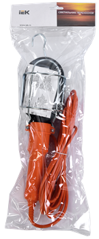 Светильник ИЭК переносной УП-1Р плоская вилка (с выключателем) 2Р/10м 2*0,75 WSP20-10-K09 - фото 80987