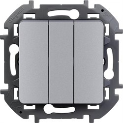 Выключатель LEGRAND INSPIRIA 3кл алюминий 673642 - фото 81012