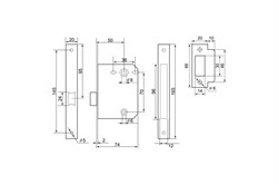 Защелка PALLADIUM межкомнатная 470 PC с фиксатором - фото 81312