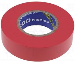 Изолента Premium 200 19 mm*18m красная - фото 81499