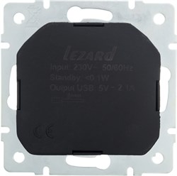 Розетка LEZARD VESNA с/з+USB разъем, белая 742-0288-181 (механизм) - фото 81514