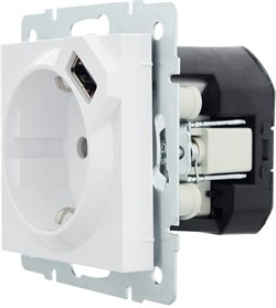 Розетка LEZARD VESNA с/з+USB разъем, белая 742-0288-181 (механизм) - фото 81515