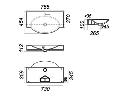 Умывальник мебельный Инфинити 76 - фото 8153