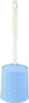 Набор для туалета Ротанг ёрш+подставка круглый голубой 1201/3 - фото 81731