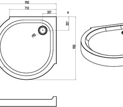 Душевой поддон AM.PM Like Round для ограждения 95*95, белый акрил W83T-333-095W - фото 81805