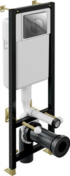 Инсталляция для унитаза BLACK 35 кнопка пластик хром - фото 81823