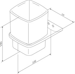 Стакан AM.PM Inspire 2,0 стеклянный, с настенным держателем, хром A50A34300 - фото 82027