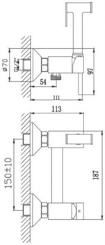 Душ гигиенический HAIBA со смесителем, черный HB5510-7 - фото 82062