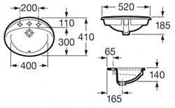 Раковина встраиваемая ADORА 52*41 - фото 82152