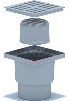 Трап для душа вертикальный 110мм 15*15 с нерж.решеткой TA1210 - фото 82214