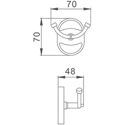 Крючок HAIBA двойной, хром HB1905-2 - фото 82612