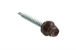 Саморезы СТРОЙБАТ кровельные с буром 4,8x70 (темно коричневый 60 шт) 240621 - фото 82675