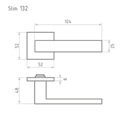 Ручка НОРА-М дверная Slim 132К матовый никель - фото 83029
