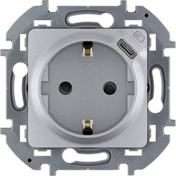 Розетка LEGRAND INSPIRIA 2К+З/USB C алюминий 673772 - фото 83086