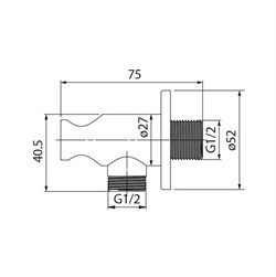 Выход IDDIS для шланга с держателем лейки, хром 001SB01i62 - фото 83088