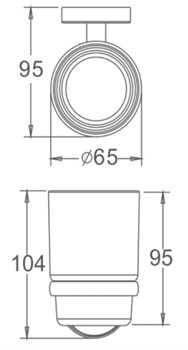 Держатель HAIBA стакана для зубных щеток, черный HB8706 - фото 83112