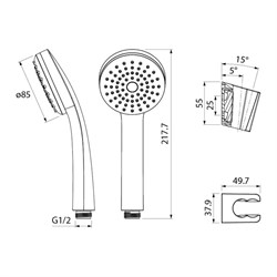Душевой гарнитур IDDIS с держателем 0011F00i16 - фото 83131