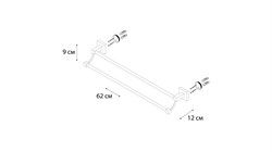 Полотенцедержатель трубчатый 2-ой (60см) METRA FX-11102 - фото 83155