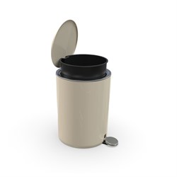 Урна PRIMANOVA LENOX с крышкой, бежевый M-E35-09 - фото 83233