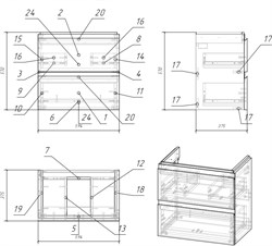 Тумба CERSANIT под раковину подвесная MODUO 60 для COMO/MODUO - фото 83286