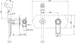 Смеситель LEMARK PRIZMA с гигиеническим душем, встраиваемый LM3919C - фото 83295