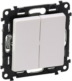 Переключатель LEGRAND DIY VALENA Allure 2х-клав. Белая 752708 - фото 83300