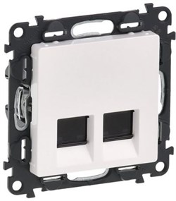 Розетка LEGRAND VALENA 2*RJ45 Кат.5e белая UTP 753441 - фото 83374