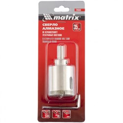 Сверло MATRIX алмазное по керамограниту 35*67мм, 3-гранный хвостовик 726353 - фото 83440