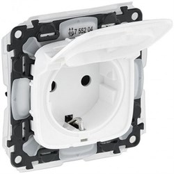 Розетка LEGRAND DIY VALENA Allure 2К+З с/шт IP44 белая 755204 - фото 83787