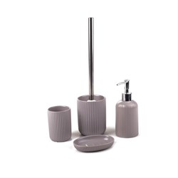 Мыльница АКВАЛИНИЯ керамика Плиссе серый матовый CE1610SA-SD - фото 83902