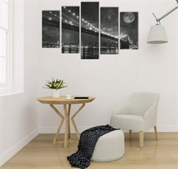 Картина модульная на подрамнике Луна над городом! 2-25*52, 2-25*66,5,1-25*80,80*140см 1224150 - фото 83971