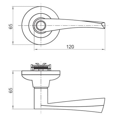 Ручка-защелка в комплекте PALLADIUM 853 SN PS (сатин) - фото 8405